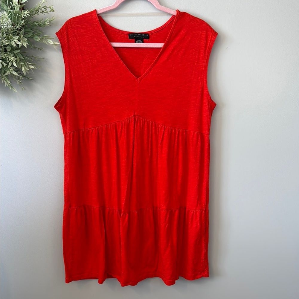 🍂 3/$20 EUC Social Standard By Sanctuary Red Sleeveless Tiered Tank Top Size XL